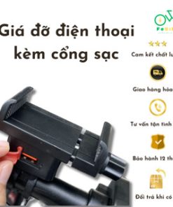 Giá đỡ điện thoại kèm cổng sạc USB cho xe điện