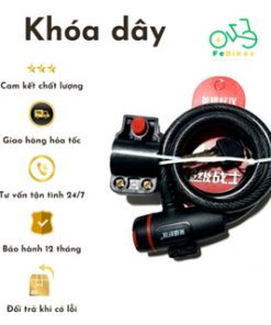 Khóa dây 4 số xe đạp xe điện kèm móc treo tiện lợi
